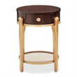 Michael Amini Camellia Field End Table with Drawer in Warm Pecan