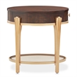 Michael Amini Camellia Field End Table with Drawer in Warm Pecan