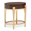 Michael Amini Camellia Field End Table with Drawer in Warm Pecan