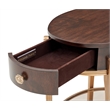 Michael Amini Camellia Field End Table with Drawer in Warm Pecan