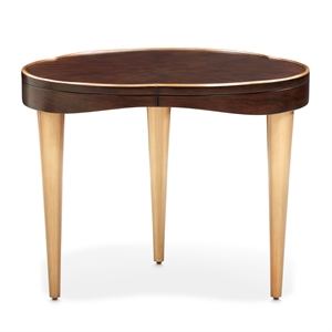 Michael Amini Camellia Field End Table in Warm Pecan