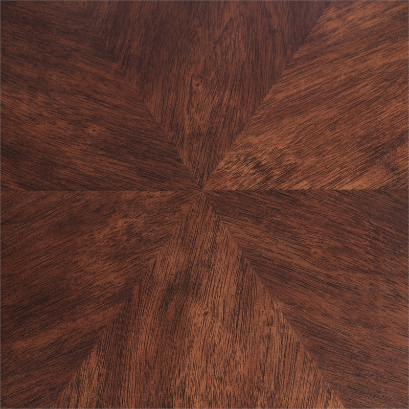 Michael Amini Camellia Field Chairside Table in Warm Pecan