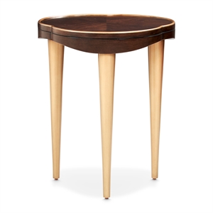 Michael Amini Camellia Field Chairside Table in Warm Pecan