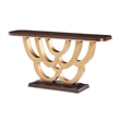 Michael Amini Camellia Field Console Table in Warm Pecan