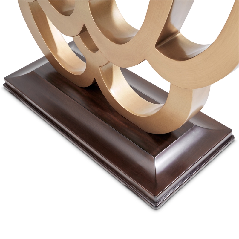 Michael Amini Camellia Field Console Table in Warm Pecan