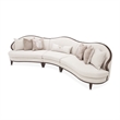 Michael Amini Camellia Field 3-Piece Chenille Sofa in Linen/Warm Pecan