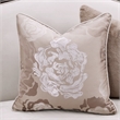Michael Amini Camellia Field Asymmetrical Velvet Sofa in Porcini/Warm Pecan