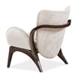 Michael Amini Camellia Field Velvet Accent Chair in Porcini/Warm Pecan