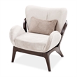 Michael Amini Camellia Field Velvet Accent Chair in Porcini/Warm Pecan