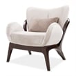 Michael Amini Camellia Field Velvet Accent Chair in Porcini/Warm Pecan