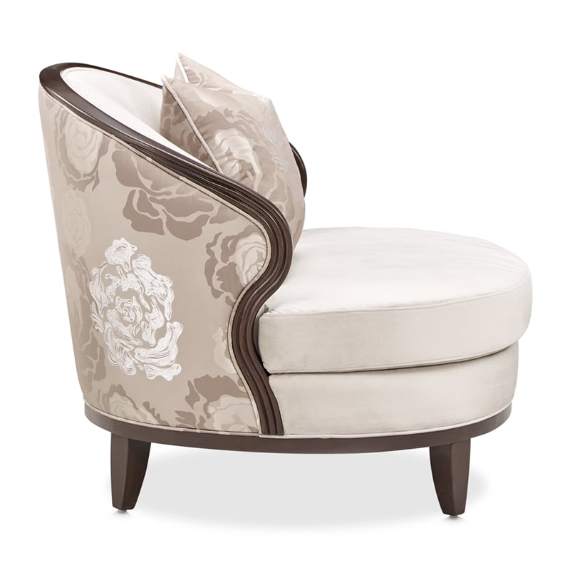 Michael Amini Camellia Field Velvet Matching Chair in Porcini/Warm Pecan