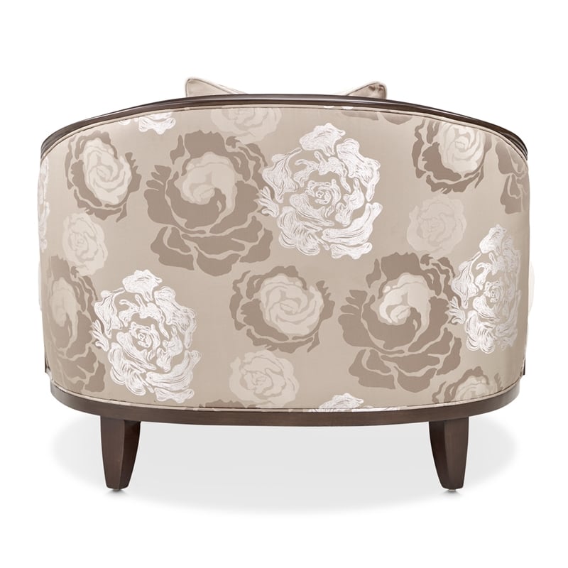 Michael Amini Camellia Field Velvet Matching Chair in Porcini/Warm Pecan