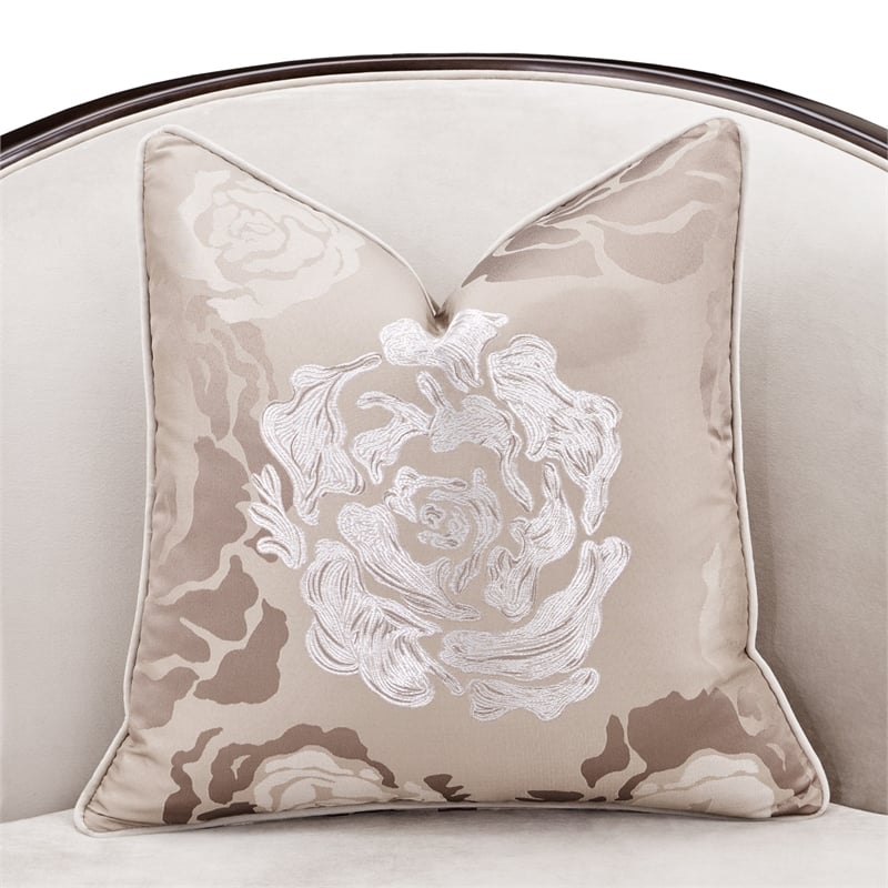 Michael Amini Camellia Field Velvet Matching Chair in Porcini/Warm Pecan