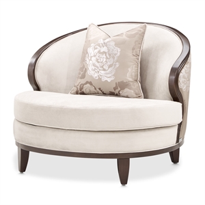Michael Amini Camellia Field Velvet Matching Chair in Porcini/Warm Pecan