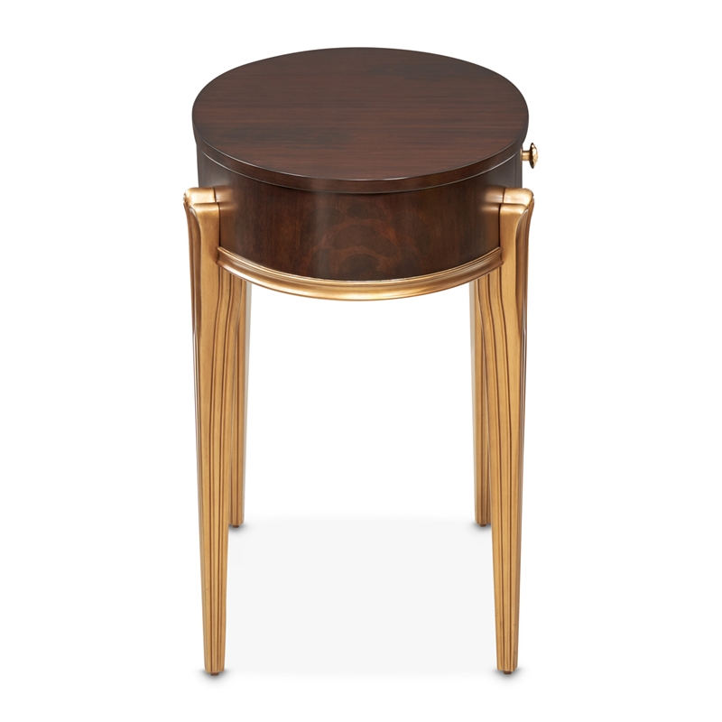 Michael Amini Camellia Field Vanity with Mirror in Warm Pecan