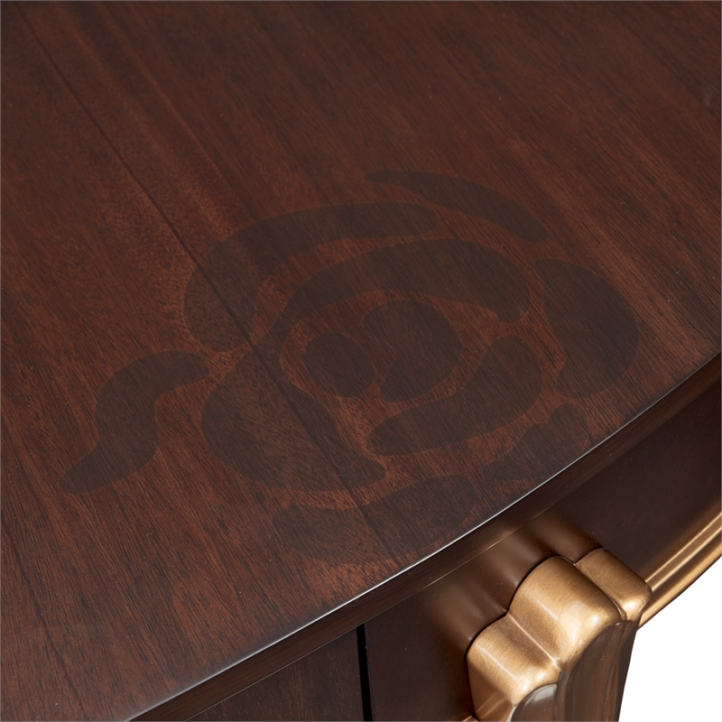 Michael Amini Camellia Field Vanity with Mirror in Warm Pecan