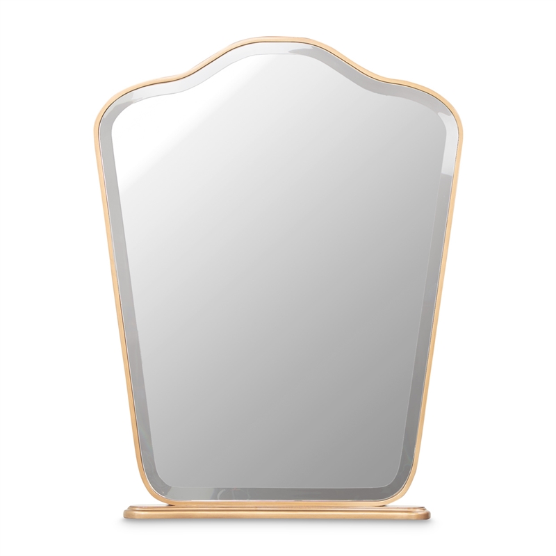 Michael Amini Camellia Field Vanity with Mirror in Warm Pecan