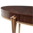 Michael Amini Camellia Field Vanity Set with Mirror & Chair in Warm Pecan