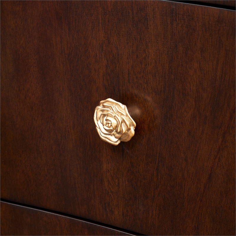 Michael Amini Camellia Field Dresser with Mirror in Warm Pecan