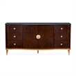 Michael Amini Camellia Field Dresser with Mirror in Warm Pecan
