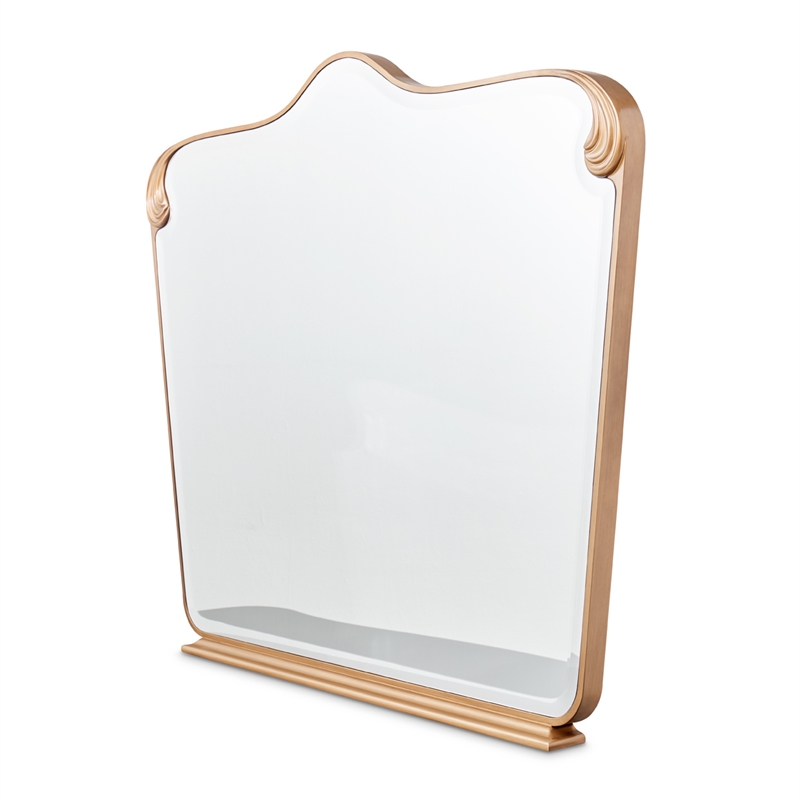 Michael Amini Camellia Field Dresser with Mirror in Warm Pecan