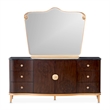Michael Amini Camellia Field Dresser with Mirror in Warm Pecan