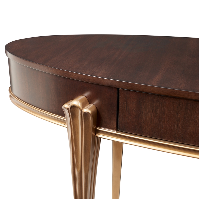 Michael Amini Camellia Field Vanity Desk in Warm Pecan