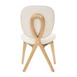 Michael Amini Camellia Field Chenille Vanity Chair in Linen/Antique Gold