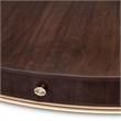 Michael Amini Camellia Field Oval Cocktail Table in Warm Pecan