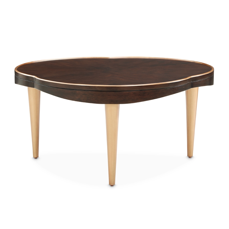 Michael Amini Camellia Field Cocktail Table in Warm Pecan