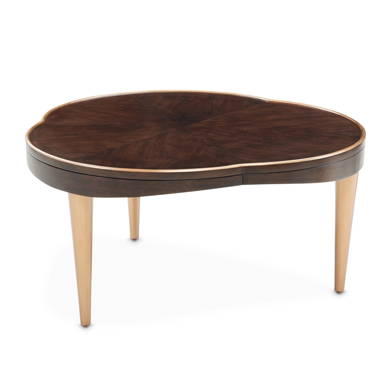 Michael Amini Camellia Field Cocktail Table in Warm Pecan