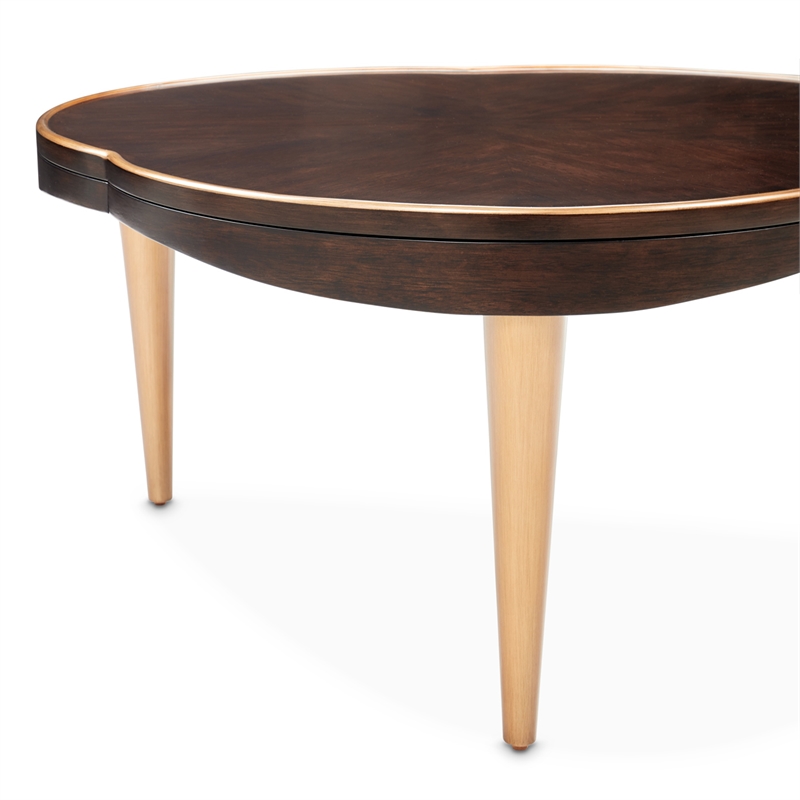 Michael Amini Camellia Field Cocktail Table in Warm Pecan