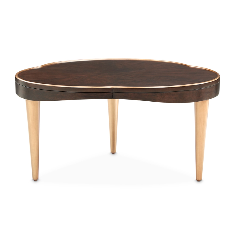 Michael Amini Camellia Field Cocktail Table in Warm Pecan