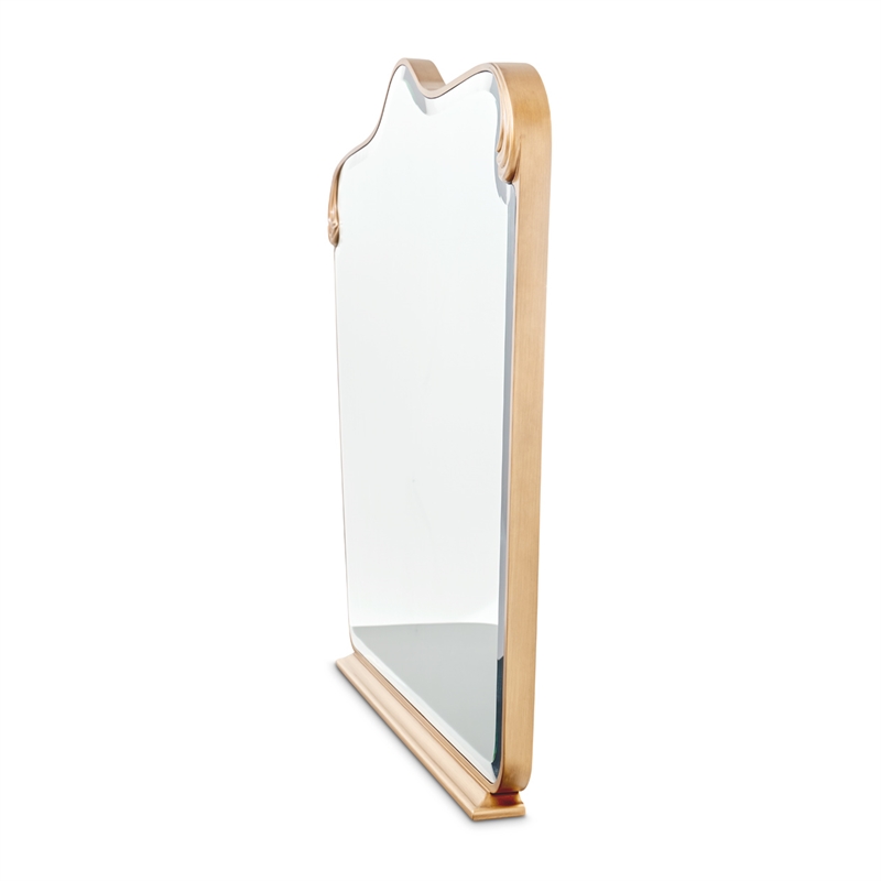 Michael Amini Camellia Field Dresser Mirror in Antique Gold