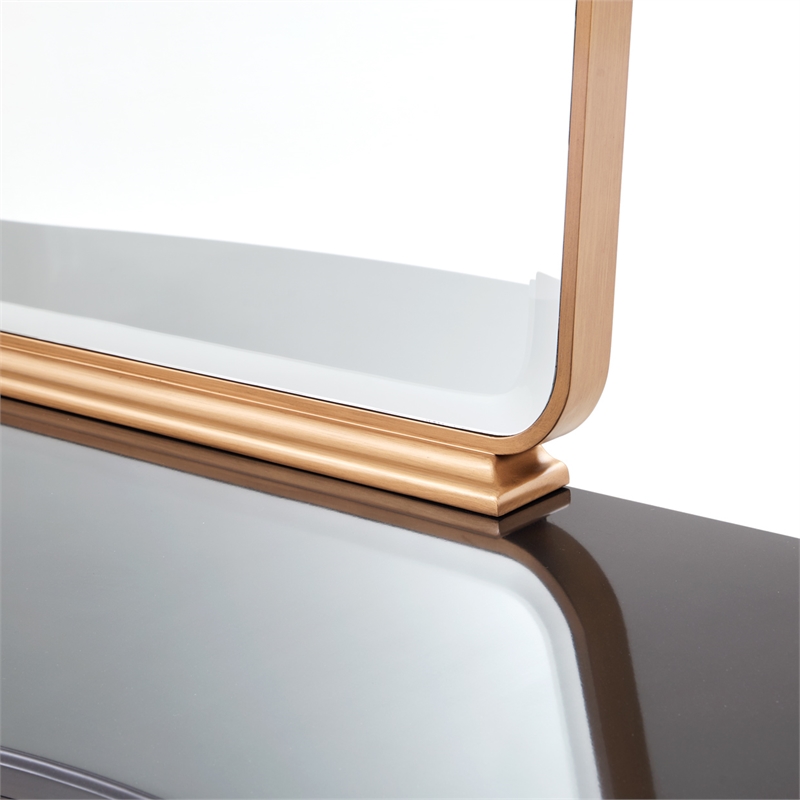 Michael Amini Camellia Field Dresser Mirror in Antique Gold