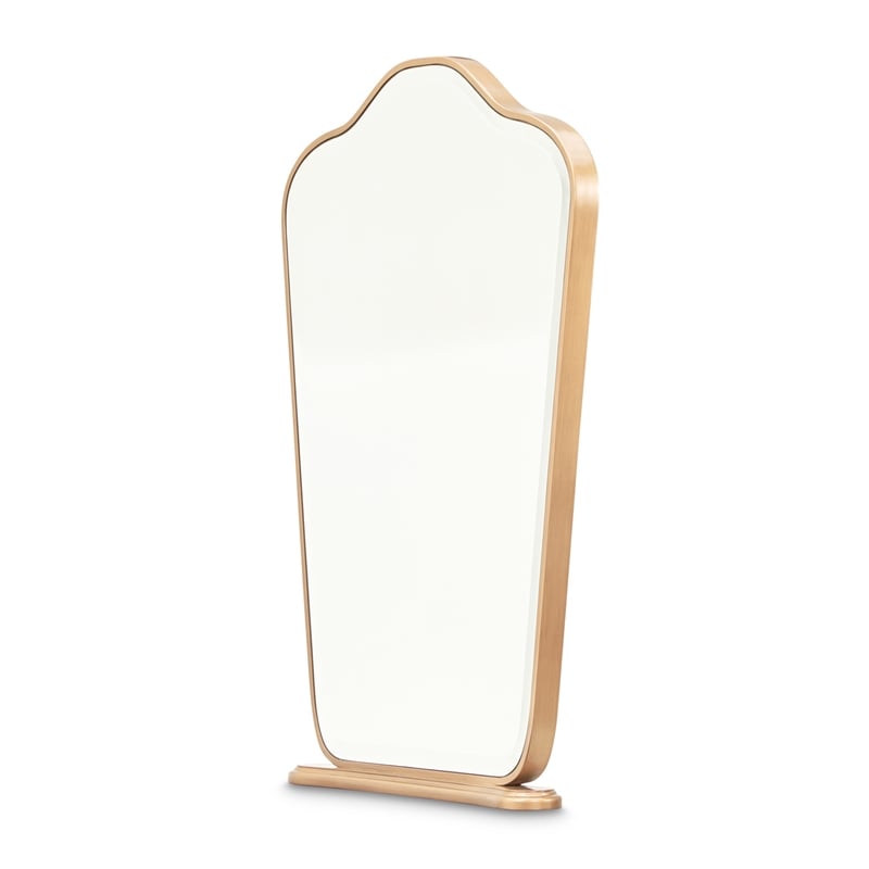 Michael Amini Camellia Field Vanity Mirror in Antique Gold