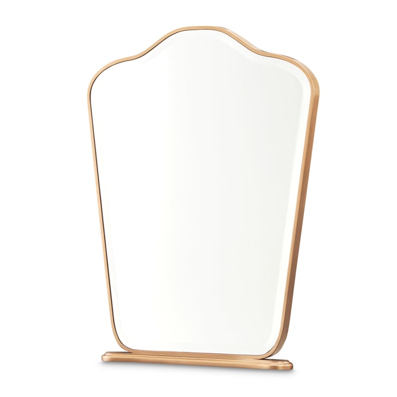 Michael Amini Camellia Field Vanity Mirror in Antique Gold