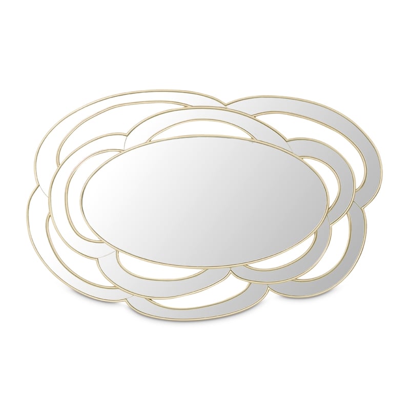 Camellia Field Wall Accent Mirror - Antique Gold