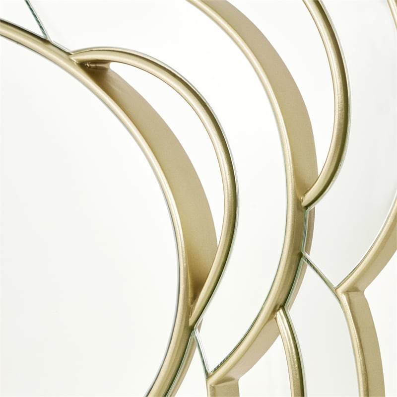Camellia Field Wall Accent Mirror - Antique Gold