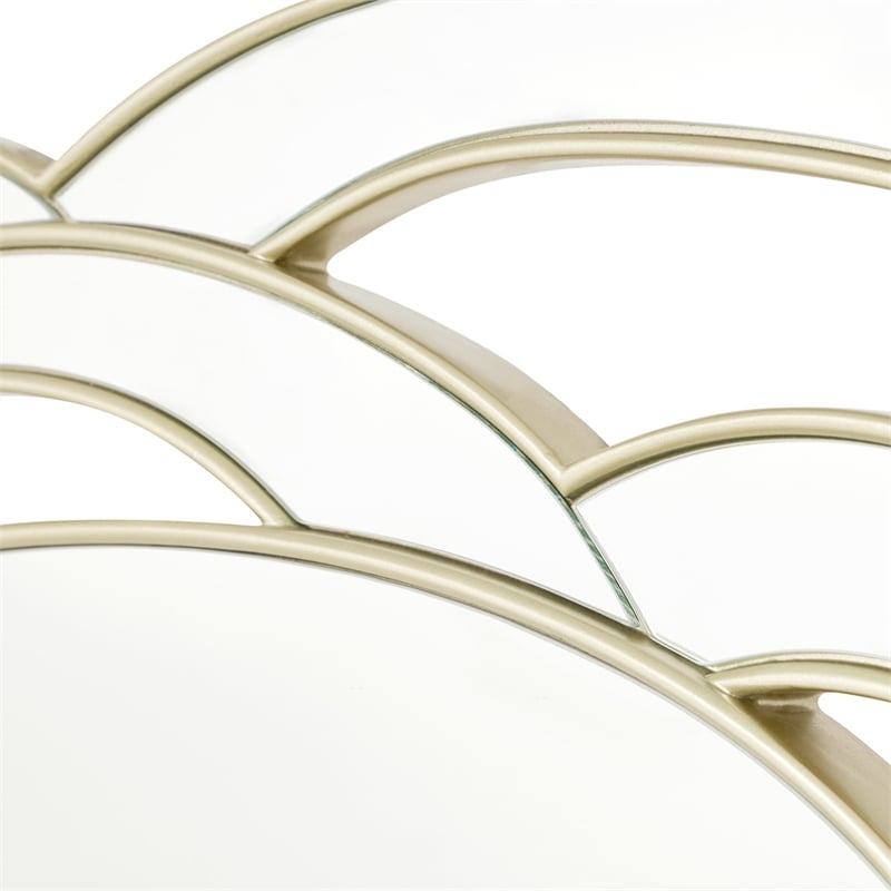 Camellia Field Wall Accent Mirror - Antique Gold