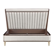 Houston Eastern King Channel Tufted Panel Bed - Porcini/Walnut