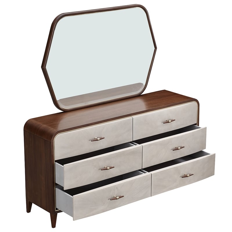 Houston Dresser with Mirror - Walnut