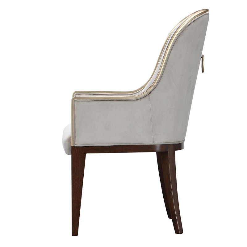 Houston Dining Arm Chair - Porcini/Walnut