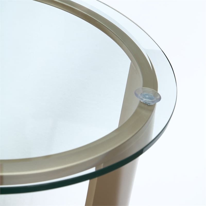 Houston Round Chairside Table - Brushed Gold