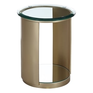 Houston Round Chairside Table - Brushed Gold