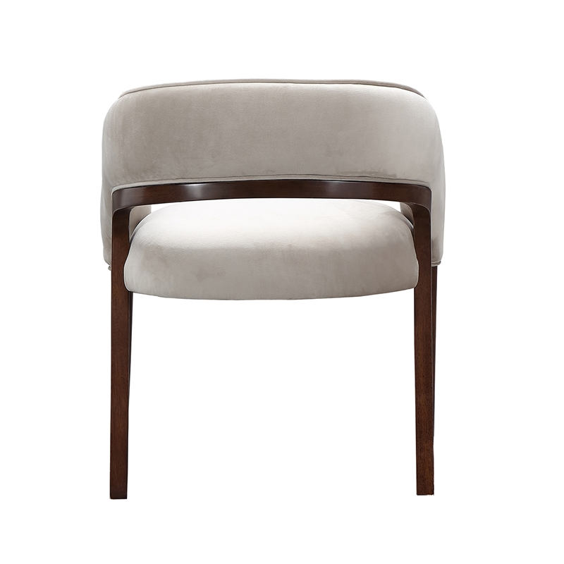 Houston Velvet Vanity Chair - Porcini/Walnut