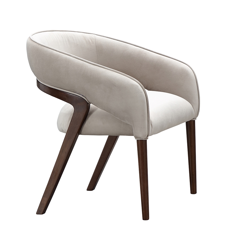 Houston Velvet Vanity Chair - Porcini/Walnut