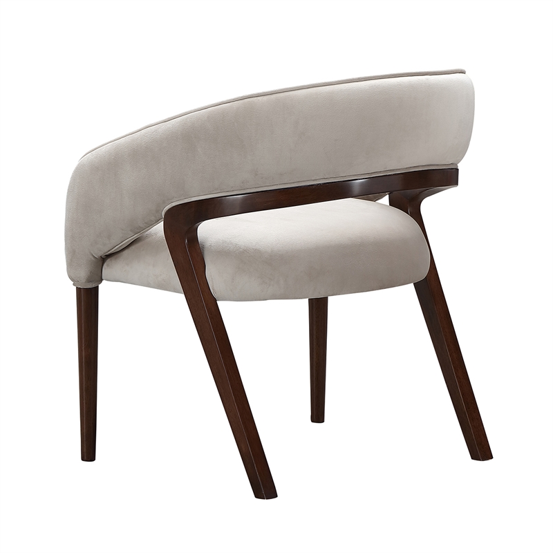 Houston Velvet Vanity Chair - Porcini/Walnut