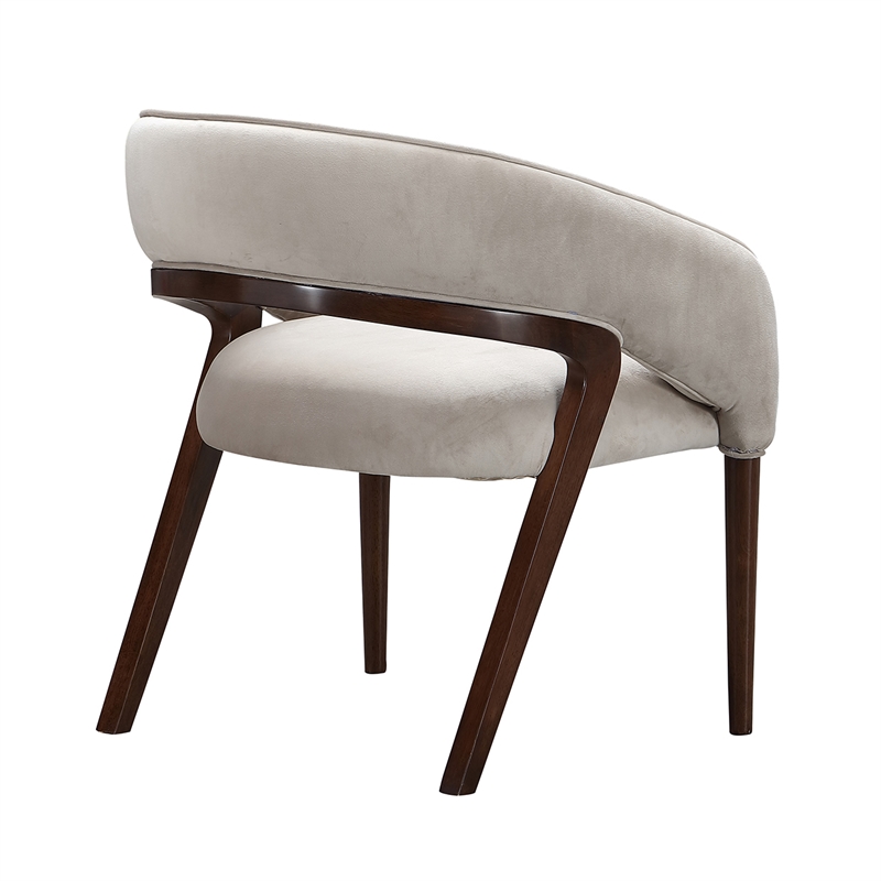 Houston Velvet Vanity Chair - Porcini/Walnut