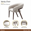 Houston Velvet Vanity Chair - Porcini/Walnut